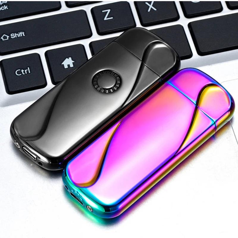 USB Перезаряжаемые электронные плазмы Зажигалка лед лица ультра тонкий