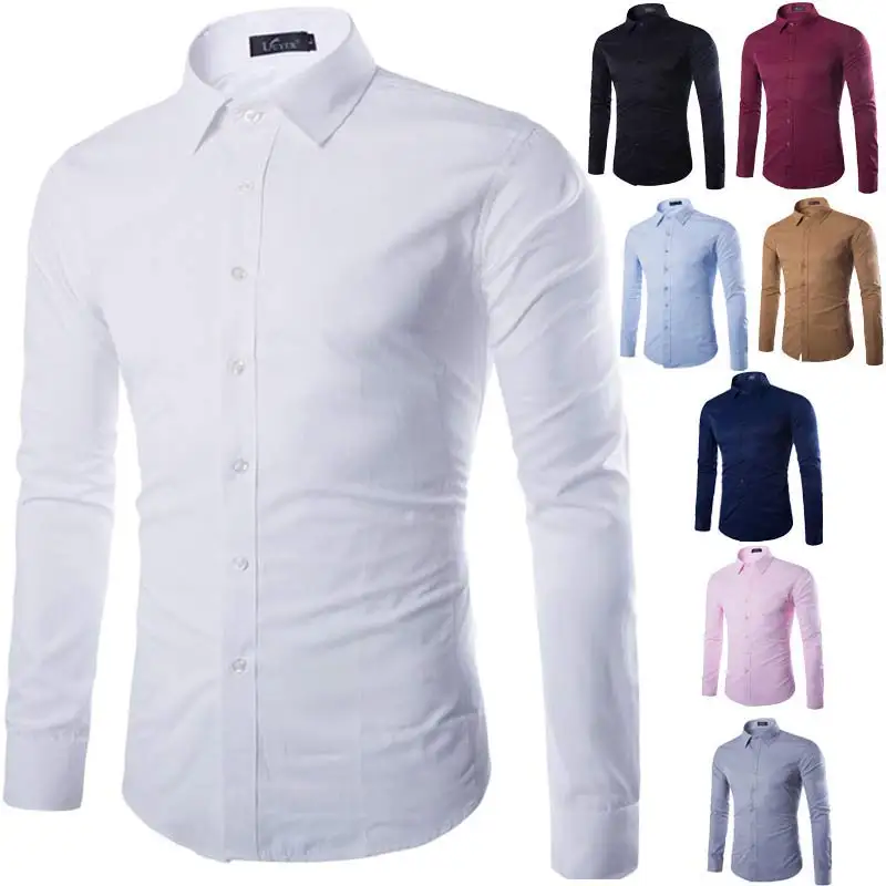 Брендовые белые Для мужчин с длинными рукавами CHEMISE Homme 2018 Мода Бизнес Дизайн S Slim