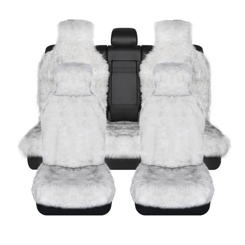 white black 1set Kopoha mex из искусственного меха Loog шерсть сидений автомобиля универсальный размер аксессуары автомобиль-охватывает автомобилей Высокое качество 1 комплект сиденье - Название цвета: white black 1set