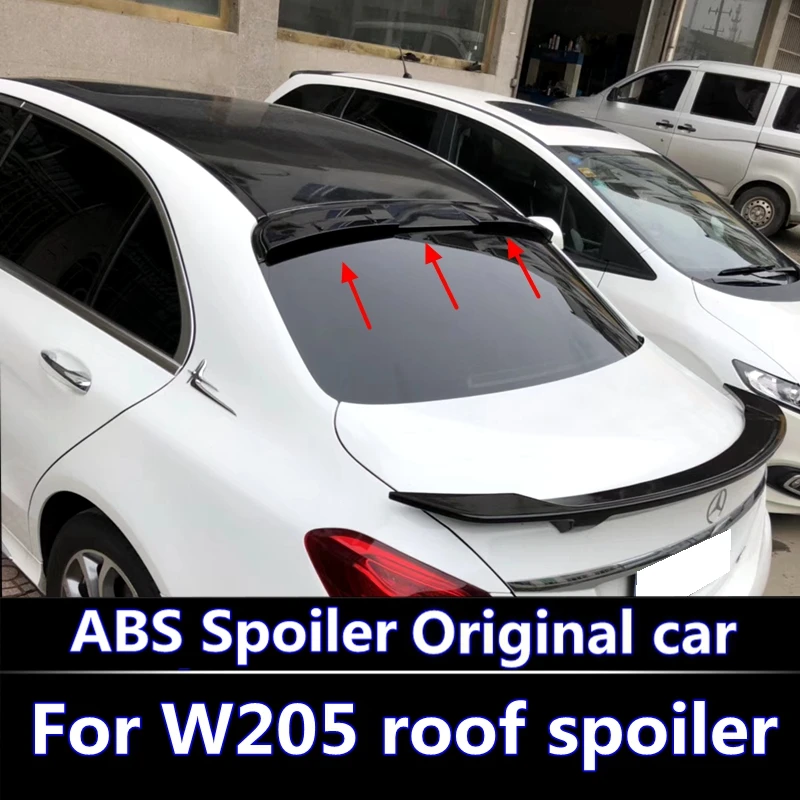 Для Benz W205 спойлер на крышу для Mercedes 4-дверный седан C63 C180 C200 C250 C260 ABS пластиковый 2015
