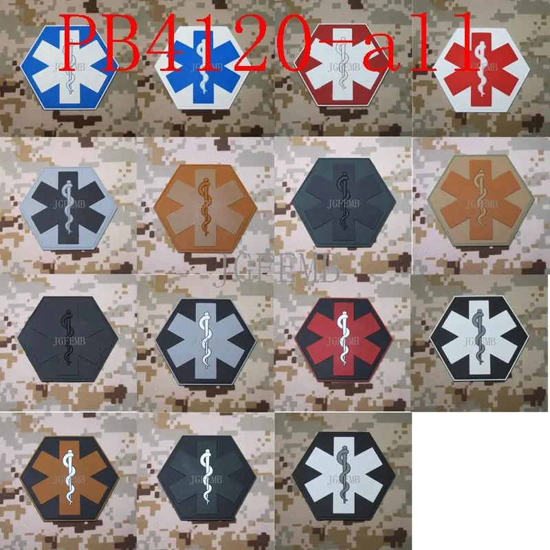 

EMERGENCY MEDICAL TECHNICIAN PARAMEDIC Hexagon Military Red Cross 3D PVC