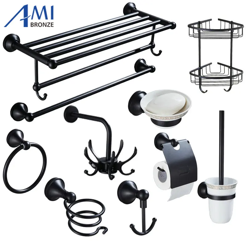Черная краска из нержавеющей стали ПОЛОТЕНЦЕДЕРЖАТЕЛЬ для ванной полка