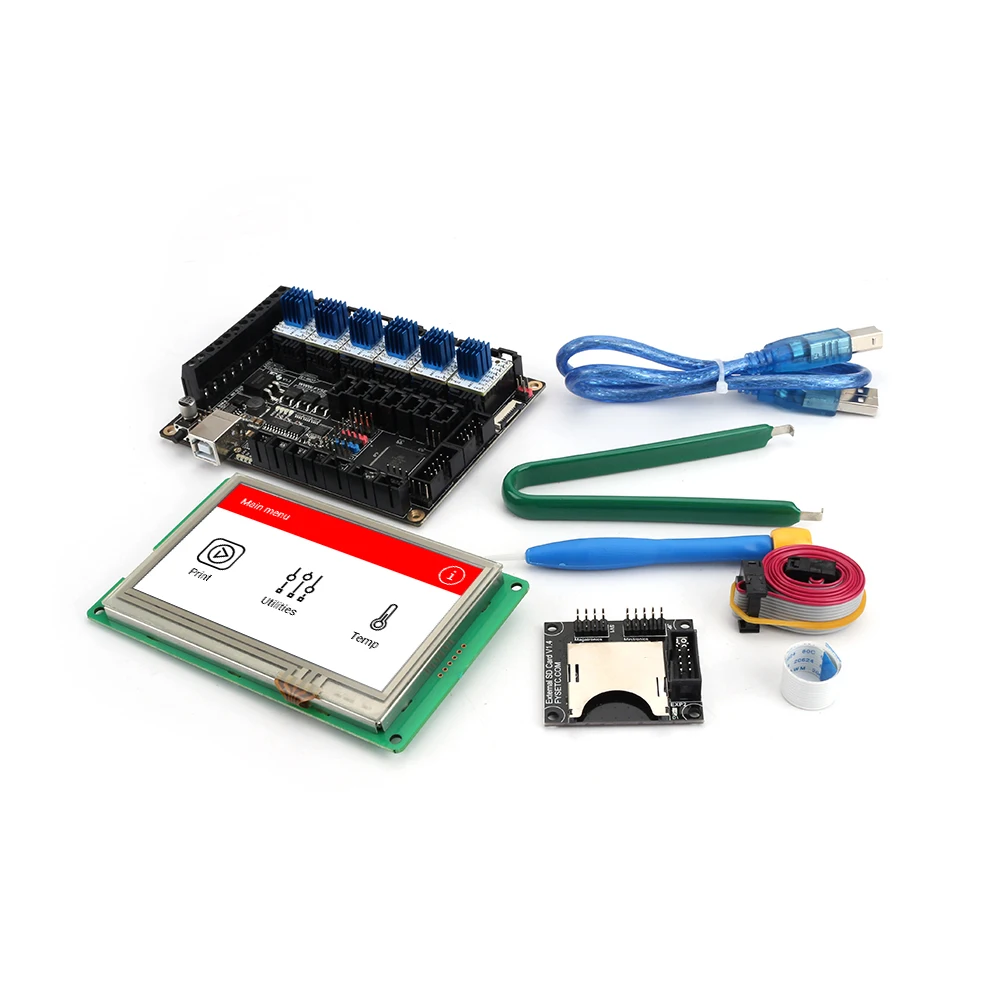 FYSETC F6 V1.3 все-в-одном материнская плата+ 4," сенсорный экран с считыватель SD карт+ 6 шт. TMC2208 V1.2 UART Функция шагового двигателя драйвер