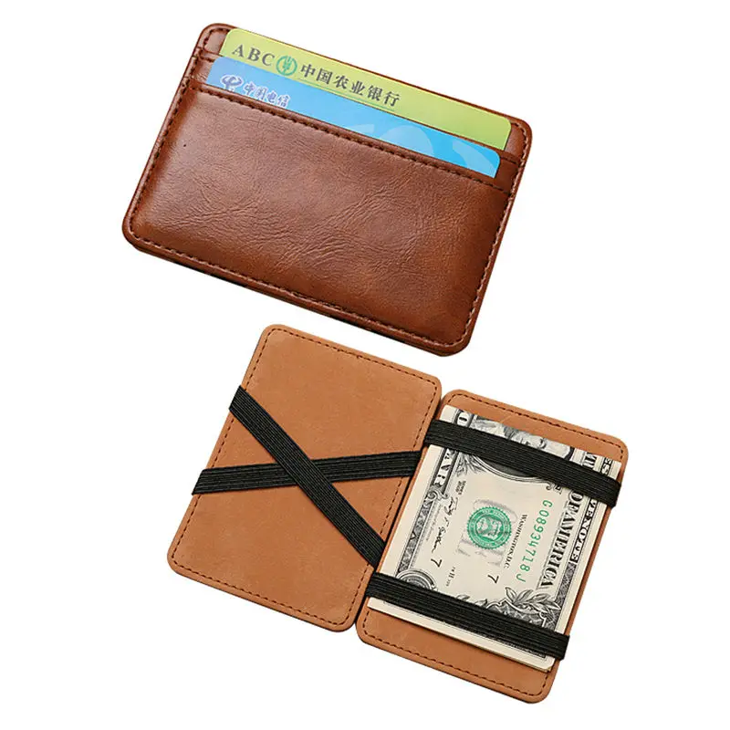 Искусственная кожа тонкая волшебный кошелек кредитных и ID Держатель карты Для