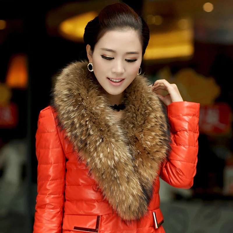 Women Real Raccoon Fur Scarf 100% Natural Collar Shawl Winter Warm Scarves | Wraps