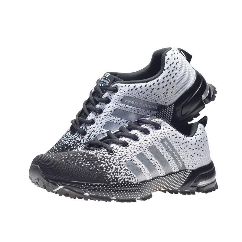 Большой размер 48, мужские кроссовки, уличная спортивная обувь, легкие дышащие кроссовки для женщин, удобная спортивная обувь для тренировок - Цвет: Черный