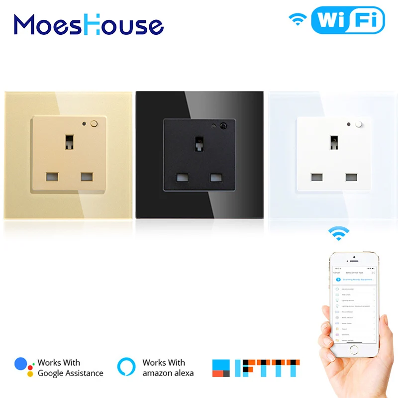 Умная настенная розетка с Wi-Fi стеклянная панель 13 а дистанционное управление
