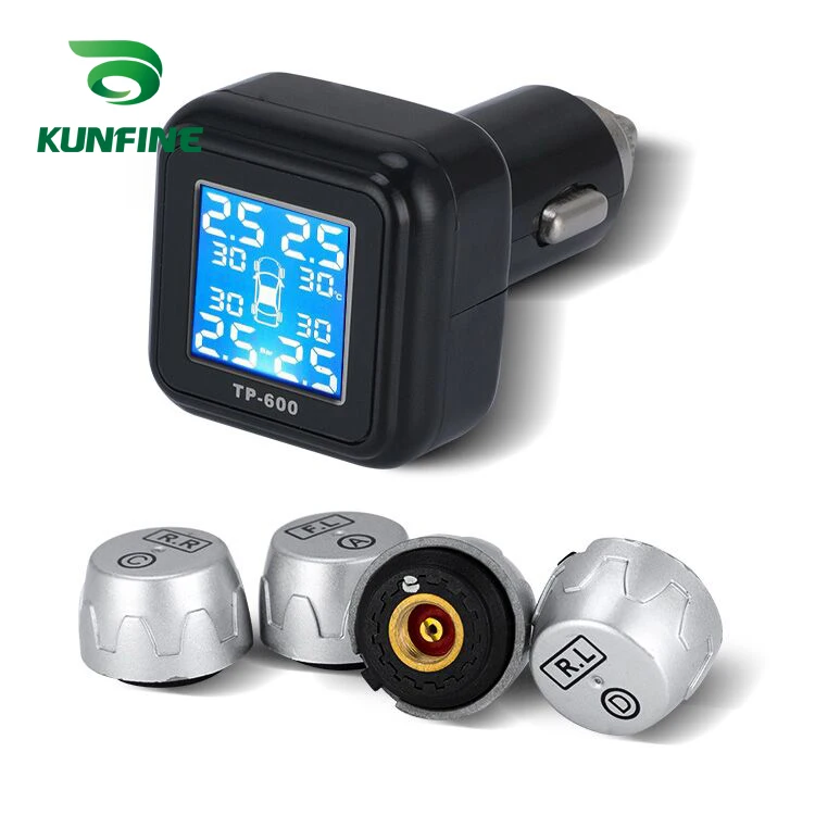KUNFINE умный автомобильный TPMS система контроля давления в шинах прикуриватель
