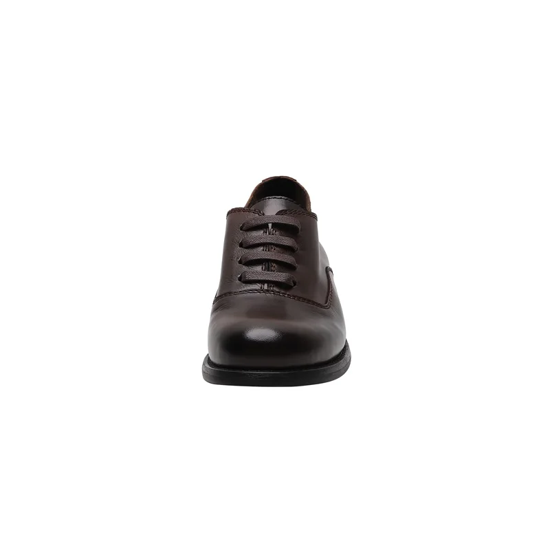 

ZVQ Shoes Women 2019 Spring New Concise Casual Med Square Heel cross-tied Genuine Leather Women Pumps Outside Round Toe Shoes