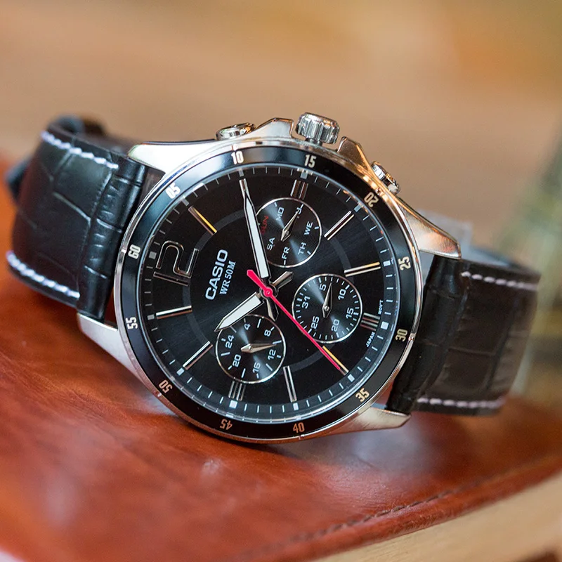 Casio montre noir простой кварцевый pour hommes MTP 1374L 1Aчасы часы|Кварцевые мужские часы| |