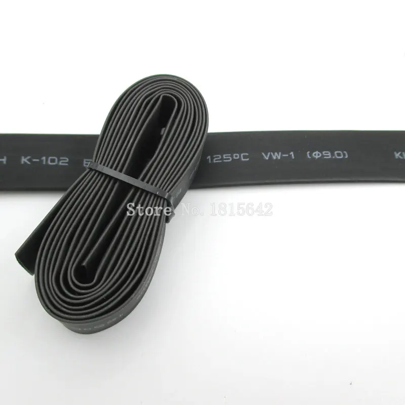 

1 Meter Black 9mm Heat Shrink Heatshrink Heat Shrinkable Tubing Tube Sleeving Wrap Wire Black Color