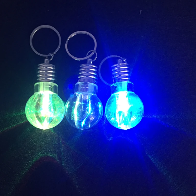 

2018 Led Dance 24pcs/lot Led Flash Light Bulb Key Ring Keychain Lamp Torch Bag Chains Crystal Keyring Car Chain Women Holder