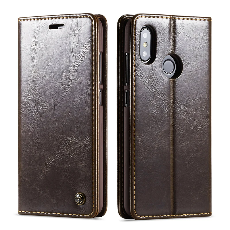 Магнитный кожаный чехол для Xiaomi mi 8 mi 5 Red mi примечание 6 Pro Чехол-портмоне с отделением для карт чехол для спортивной камеры Xiao mi Red mi 6 6A 6 Pro Note 3 флип-чехол для телефона - Цвет: Коричневый