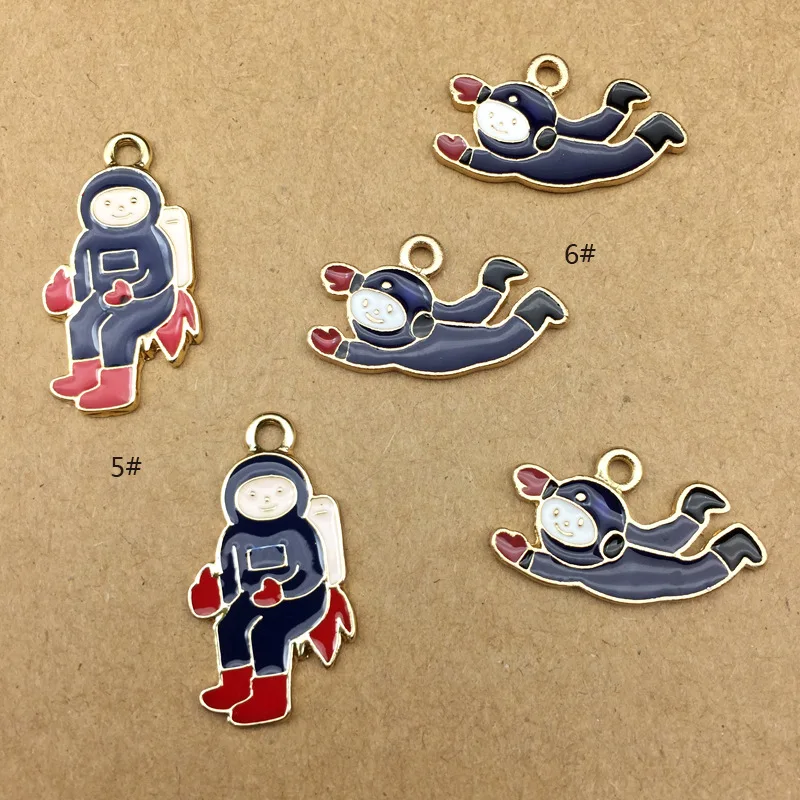 10 шт./упак. воздушных и ракета космонавт подвески из эмалированного сплава