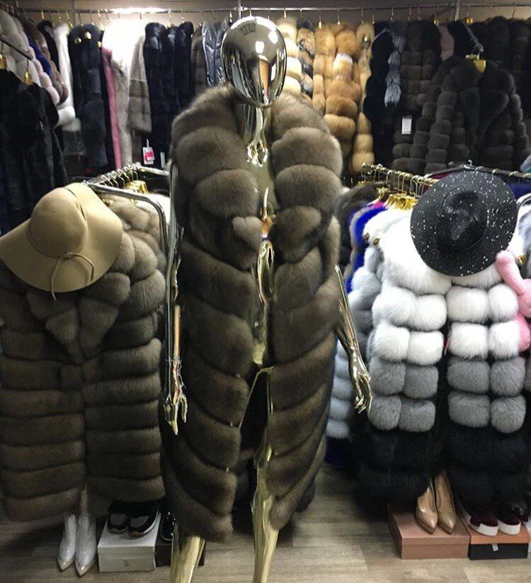 BFFUR Real Fox Fur Coat Outerwear Fur Top Grade Women Clothing Genuine Leather Turn-down Collar Casual Full Thick Warm Fashion