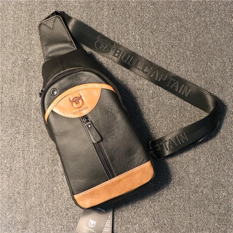 Модная мужская сумка из натуральной коровьей кожи с отверстием для наушников |