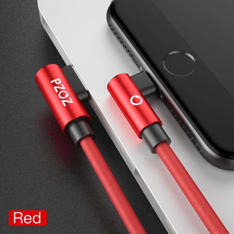 PZOZ Usb кабель 90 градусов для iphone зарядное устройство Шнур быстрой зарядки для iphone xs max 8 7 6s 6 s plus 5S 5 se кабель короткий провод