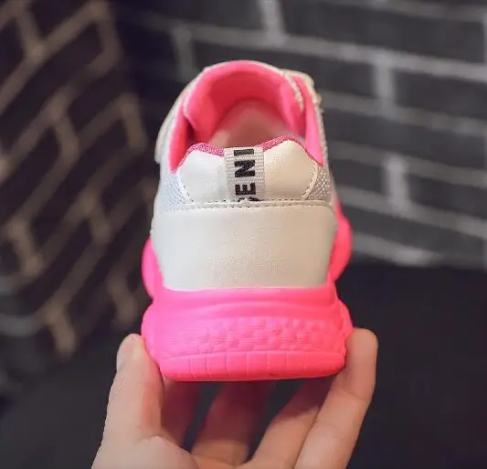 Fluorescent Colors Kids Shoes Breathable Sneakers Spring Children Casual Sport Unisex Boys Girls #9DH0536 | Детская одежда и обувь
