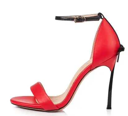 8 cm heel Универсальные повседневные недорогие галстук-бабочки; женские босоножки на тонком каблуке с пряжкой и ремешком сзади; пикантные удобные босоножки на высоких каблуках с открытым носком - Цвет: 8 cm heel