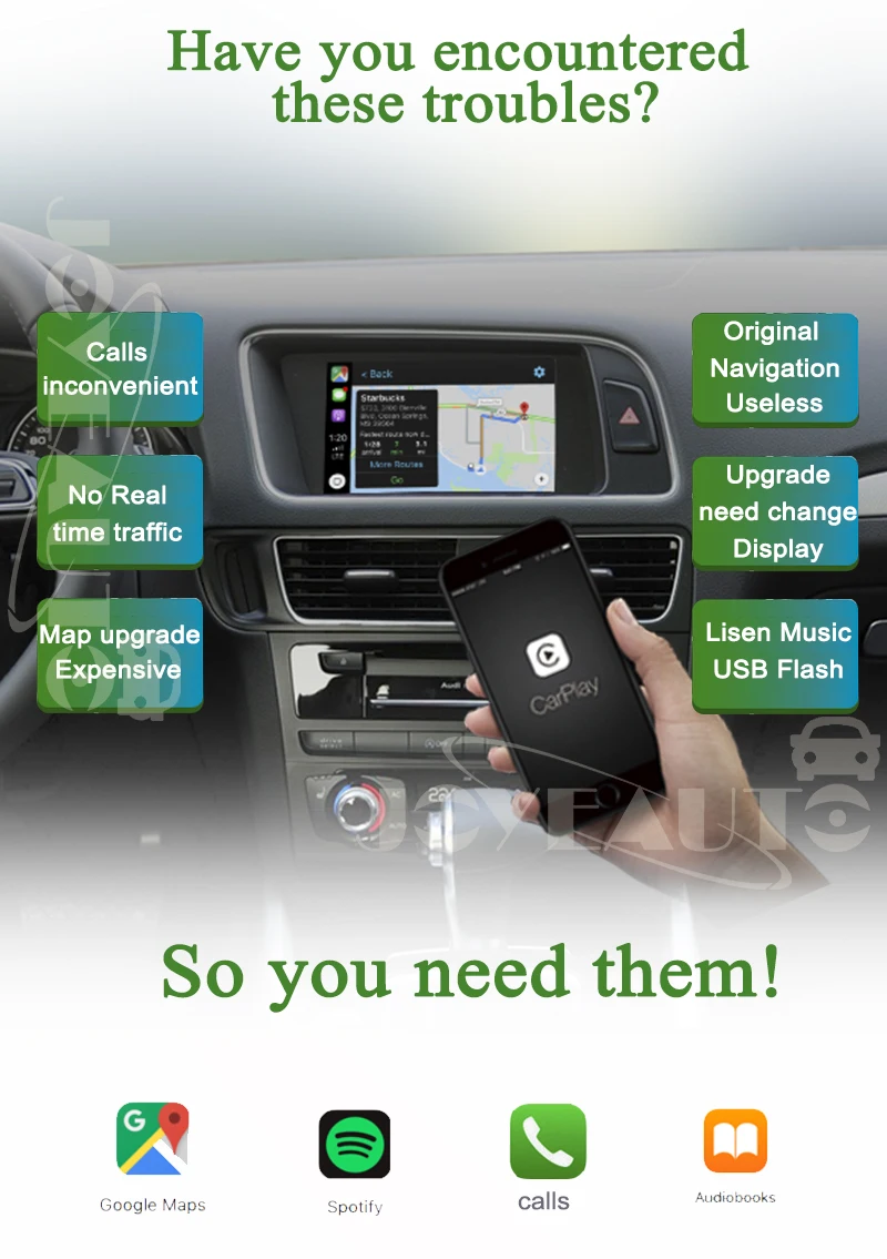 Joyeauto Aftermarket A4 A5 Q5 MMI 3g A6 A7 c6 OEM Wifi беспроводной Apple CarPlay интерфейс модифицированный для Audi с обратной камерой
