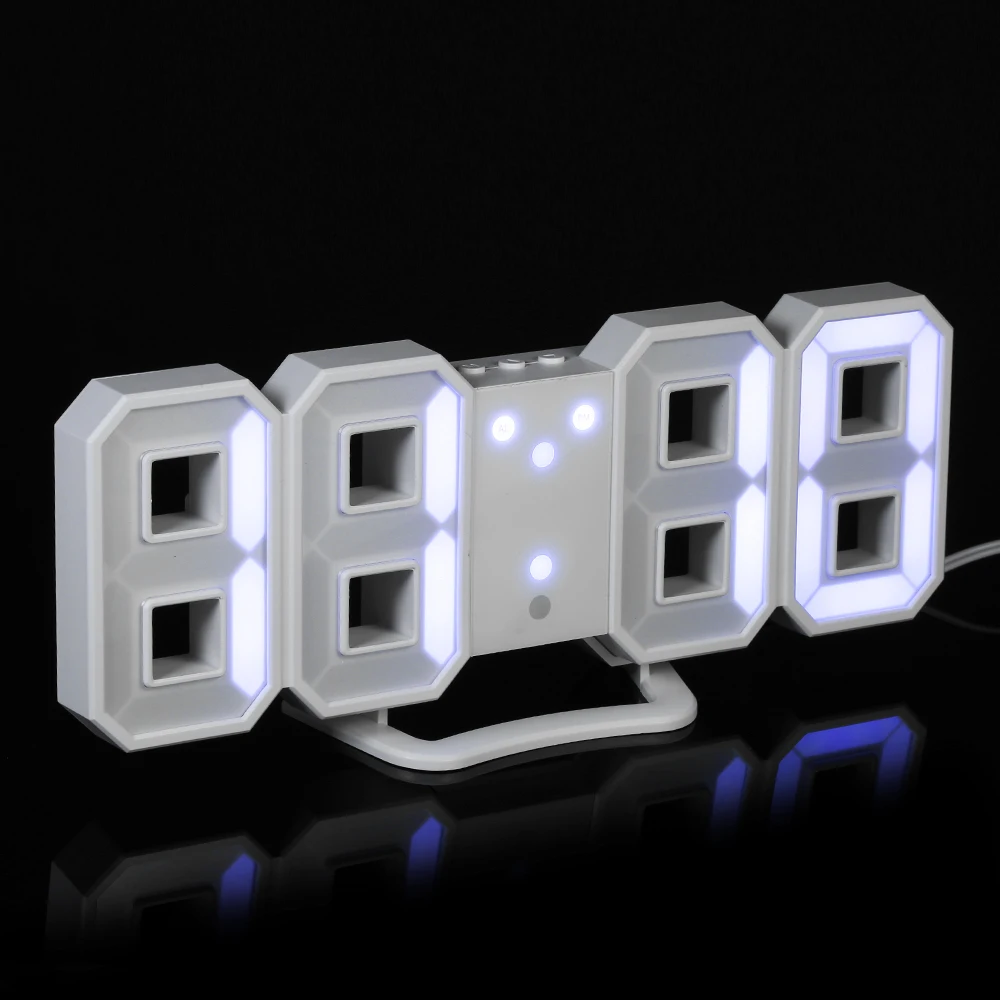 Цифровой светодиодный Будильник USB 12H/24H дисплей настенные часы