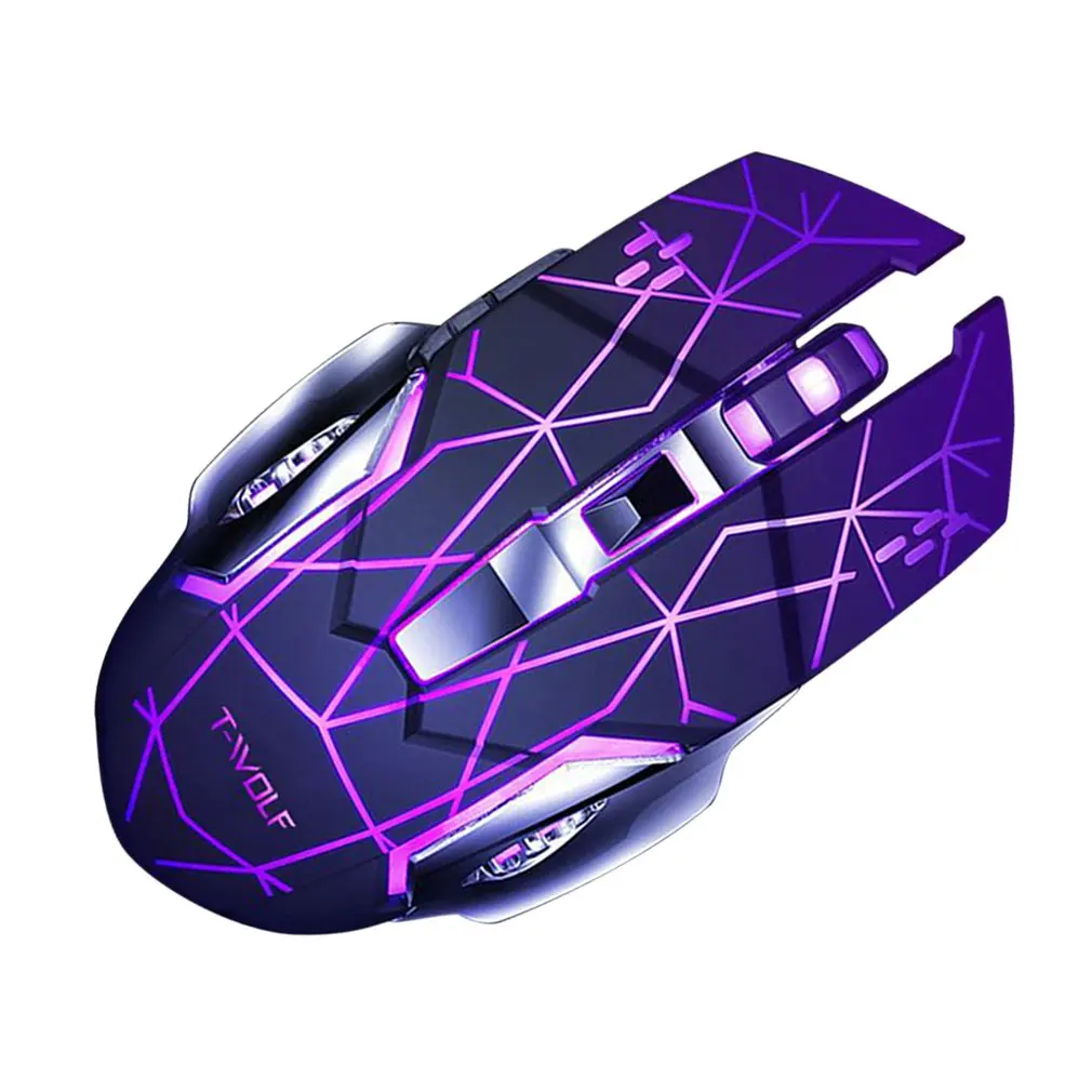 Q13 Rechargeable Wireless Mouse Silent Ergonomic Gaming Mice 6 Keys RGB Backlight 2400 DPI for Laptop Computer Pro Gamer | Компьютеры и