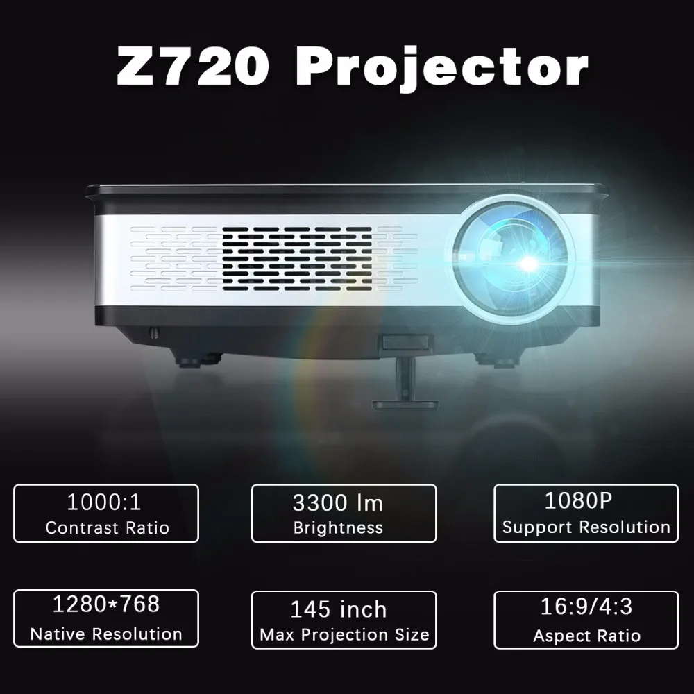 ЖК проектор Excalvan Z720 3300 люмен 1280768 домашний кинотеатр поддержка 1080P HD