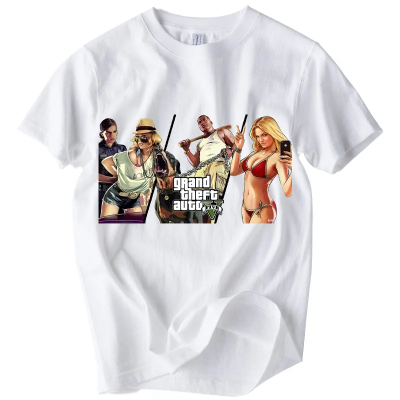 Новинка grand theft auto gta v Футболка дизайнерская мужская футболка с короткими