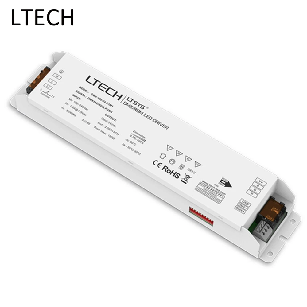 Светодиодный контроллер фирмы ltech DMX затемнение драйвер AC100-240V Вход 24 V 6.25A 150 W 3