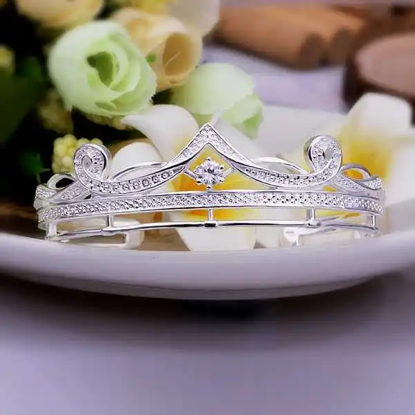 Hot Sell!Wholesale 925 silver bangle bracelet fashion jewelry Bracelet Cuff Crown Bangle SMTB204 | Украшения и аксессуары