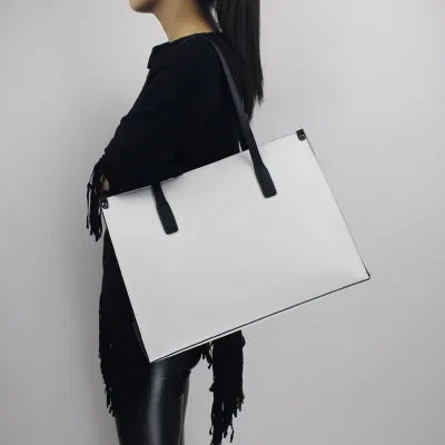 white big BENVICHED женская сумка из натуральной кожи модный портфель белая сумка на одно плечо сумка для путешествий c375 - Цвет: white big