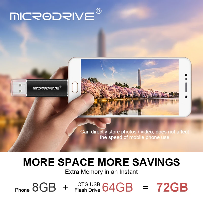 2 в 1 OTG флеш-накопитель металлический USB цветной 4 ГБ 8 16 32 64 смарт-карты памяти pendrive