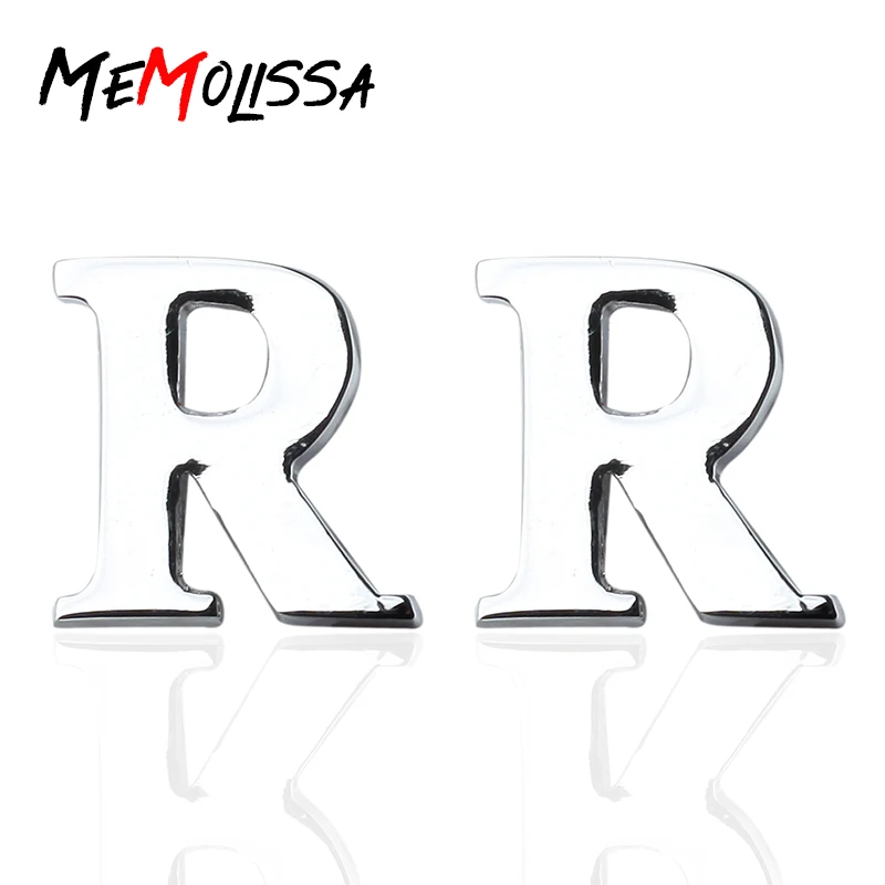 

Запонки MeMolissa Initial R с буквами для мужчин, высококачественные бриллиантовые пуговицы, свадебные запонки, мужские украшения Gemelos