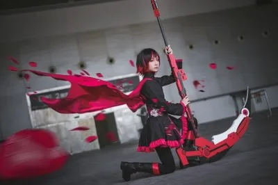 RWBY полумесяц Роза меч рубиновый косплей реквизит коса оружие реквизит оружие на заказ