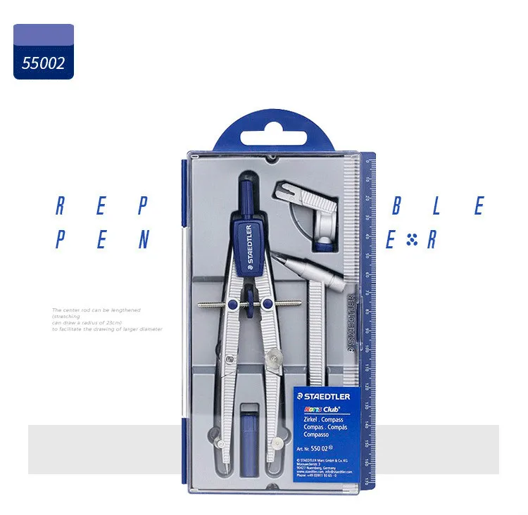STAEDTLER Набор для рисования портативный Школьный набор для математики и геометрии транспортир, компас, линейка, карандаш, необходимый набор инструментов для обучения математике