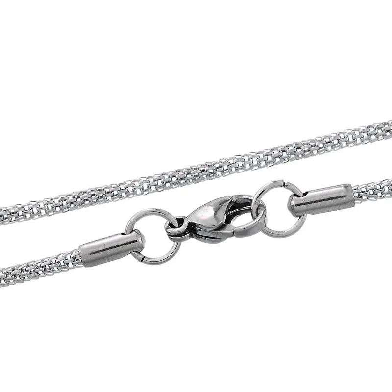 50cmx1.9mm FUNIQUE, новинка, ожерелье, ювелирное изделие, нержавеющая сталь, сетка, цепочки, ожерелье для Wo мужчин, s, серебряный тон, стимпанк, мужское ожерелье, ювелирное изделие, 45-70 см - Окраска металла: 50cmx1.9mm