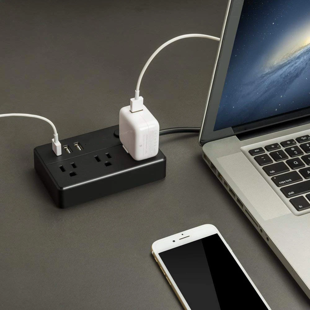 USB сетевой фильтр 3 штепсельная Вилка для сети с переменным током стандарта США розетка с USB адаптер зарядное устройство 4.92ft Удлинительный шнур для дома отеля