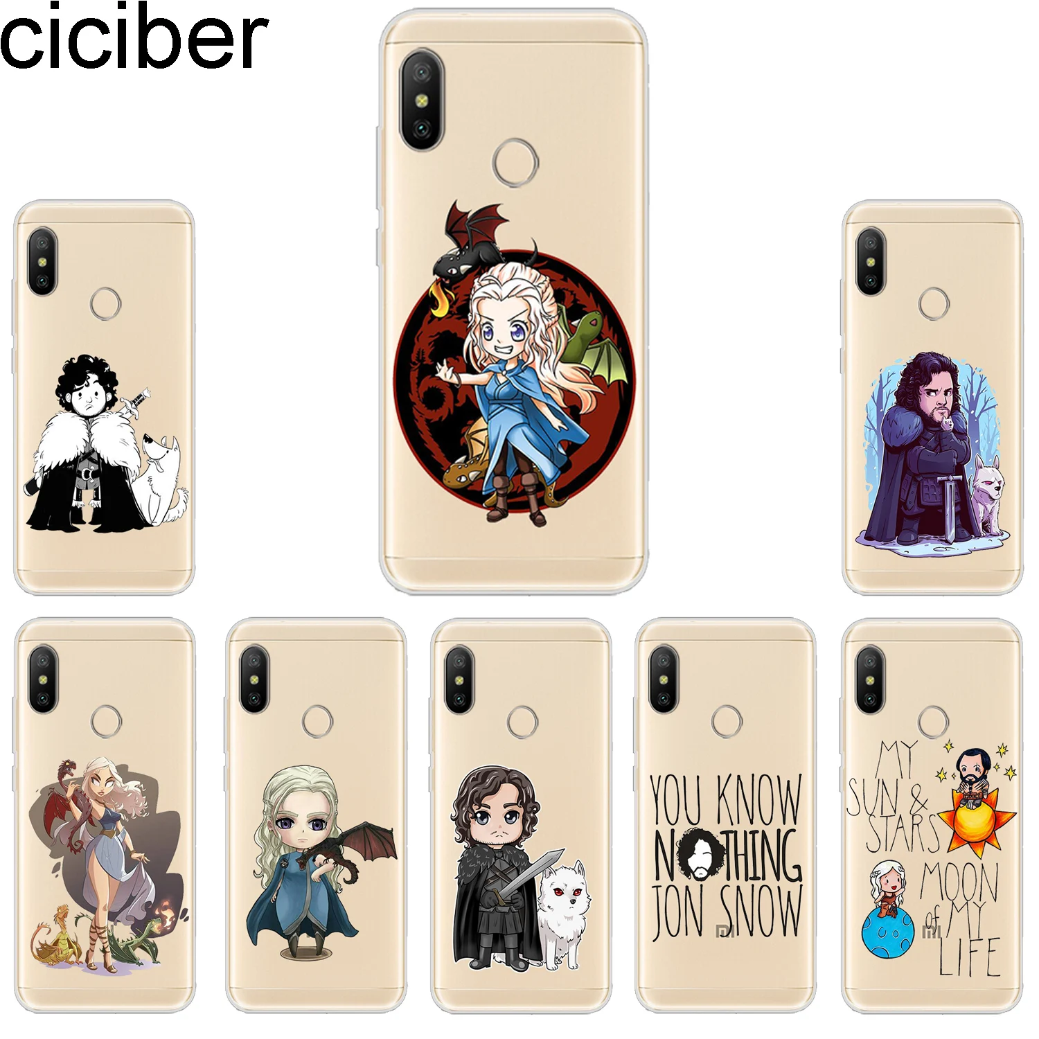 ciciber Phone Case for Xiaomi Redmi Note 7 6 5 5A 4 4X 3 Pro Soft Back Cover S2 5Plus 6A 4A 3S Y1 Lite Game Thrones |