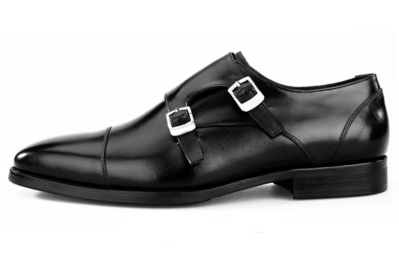 Модные черные/синие мужские деловые туфли на двойном ремешке офисная обувь из