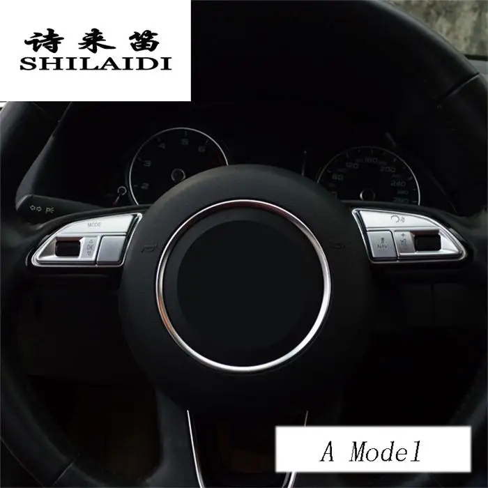 A Model Автомобильный Стайлинг, кнопки рулевого колеса, накладка, наклейки для Audi Q3 Q5 A1 A3 8V A4 B9 B8 A5 A7, аксессуары для салона автомобиля - Название цвета: A Model