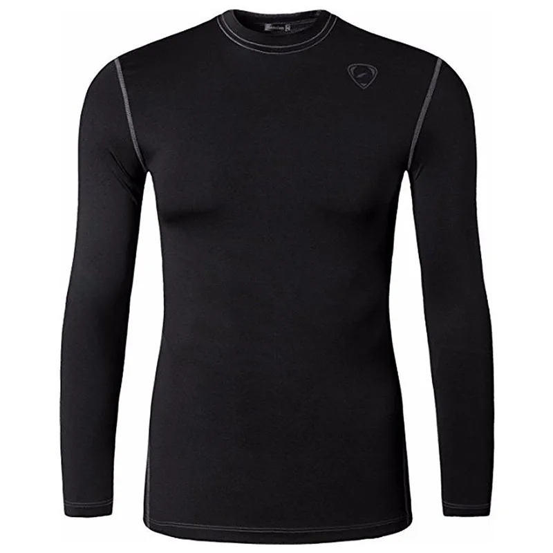 LA155-Black Jeansian, мужские футболки с длинным рукавом для занятий спортом, футболки, футболки для фитнеса, спортзала, бега, тренировки LA184(пожалуйста, выберите размер США - Цвет: LA155-Black