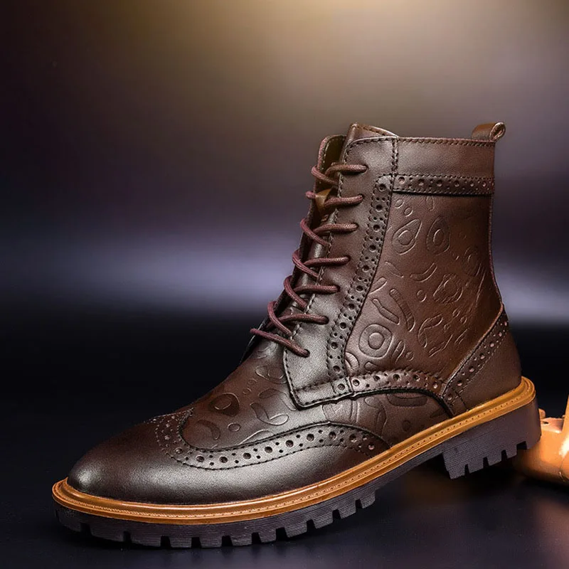 Мужские ботильоны в римском стиле из натуральной кожи COSIDRAM осенне зимняя обувь