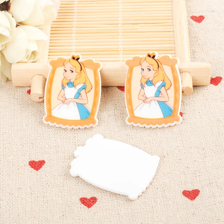 Kawaii cartoonss Алиса Статуэтка праздничное украшение ремесло плоское заднее из смолы