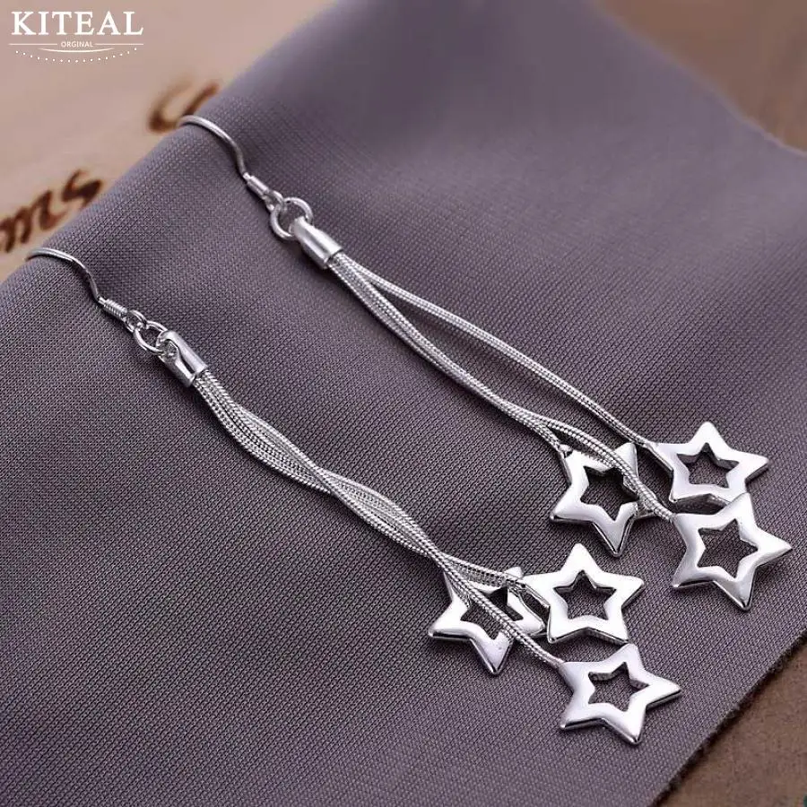 Новые корейские модные ювелирные изделия Kiteal 925 длинные серьги с кисточками и