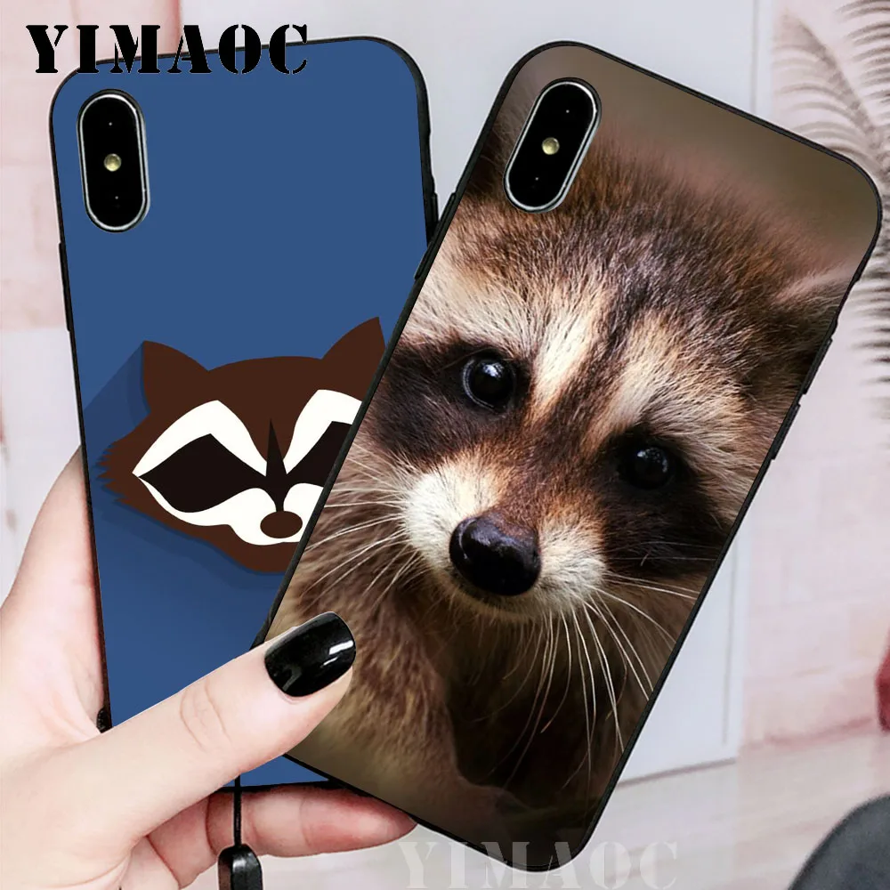 YIMAOC животное енот искусство Coque мягкий чехол для iPhone XS Max XR X 7 8 6 6S Plus 5 5S SE |
