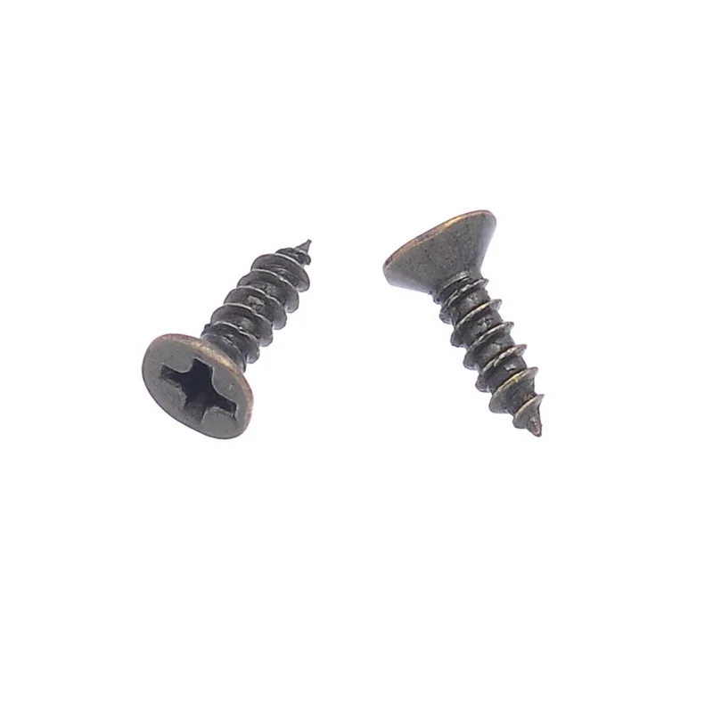 500PCs Flat Round Head Phillips Screws Fit Hinges Recessed Countersunk Self-Tapping Bronze Tone 6x2mm | Обустройство дома