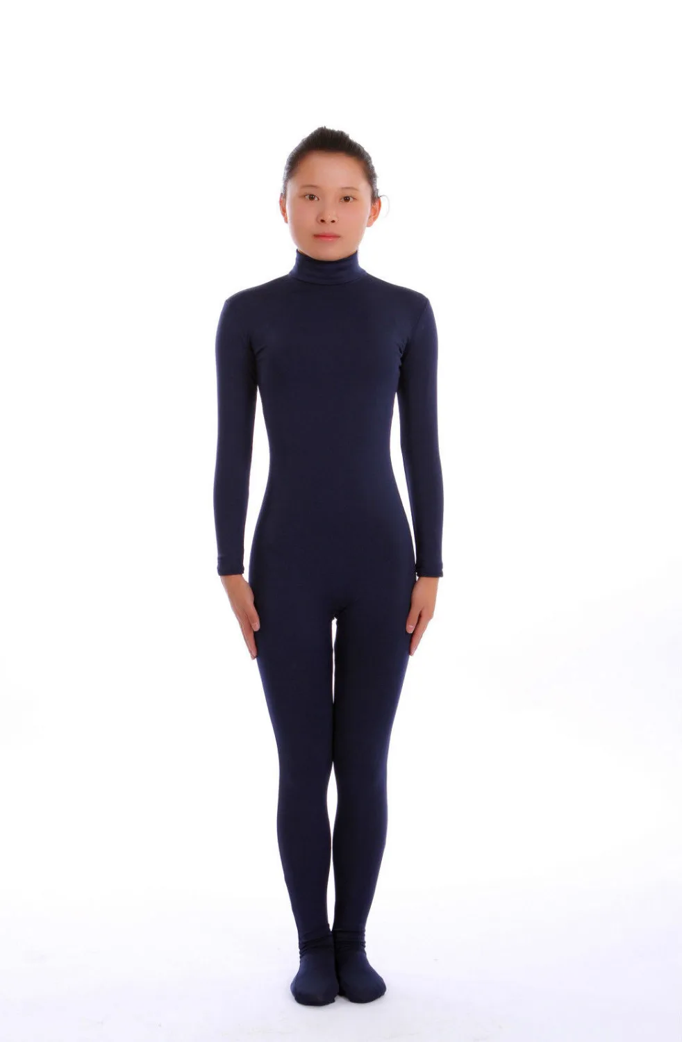 Kid Adult Navy blue Spandex Zentai costume dancewear Unitard Bodysuit No Hood &amp Hands |