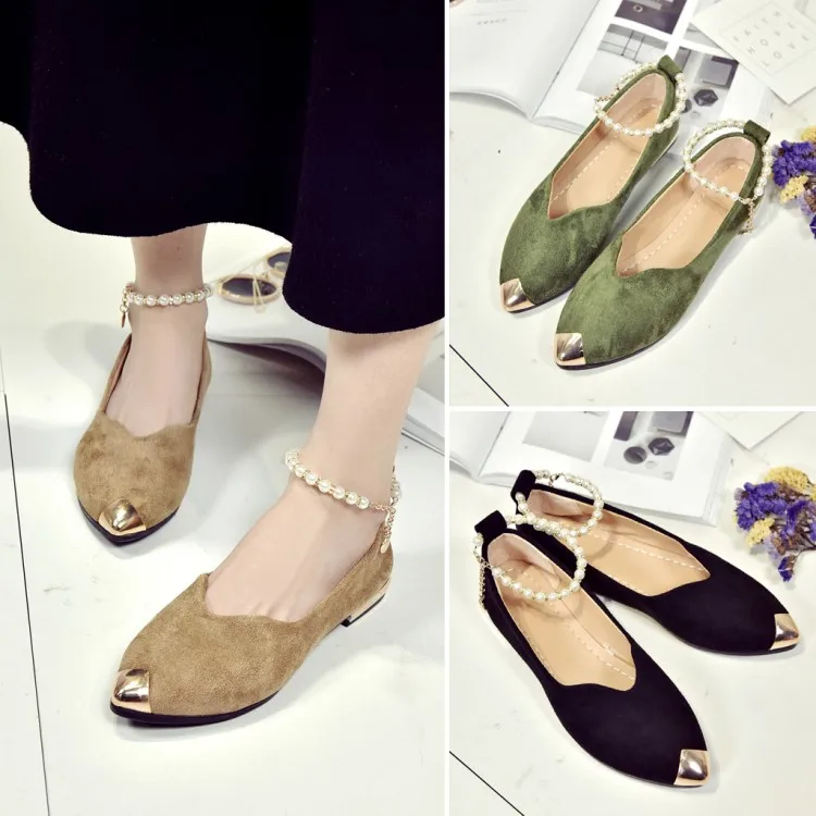 Плоским указал джокер обувь одного Мода мелкой мягкой замши металлические