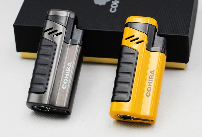 COHIBA сигарета зажигалка прохладное пламя Металл ветрозащитный 4 факел реактивная