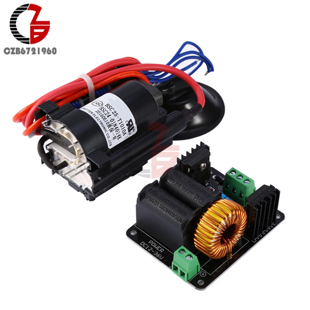 

DC High Voltage ZVS Tesla Coil Driver Board + Ignition Flyback Driver Coil for Sgtc Marx Generator Jacob's Ladder DC 12V 24V 36V